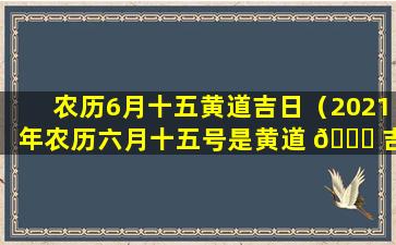 农历6月十五黄道吉日（2021年农历六月十五号是黄道 🐅 吉日吗）